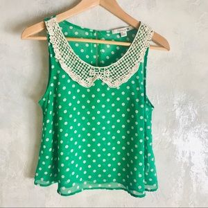 Green Polka Dot Tank
